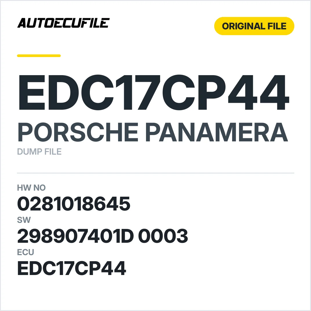 PORSCHE PANAMERA EDC17CP44 0281018645 298907401D 0003 DUMP