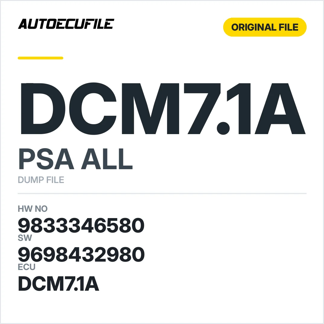 PSA DCM7.1A 9833346580 9698432980 DUMP