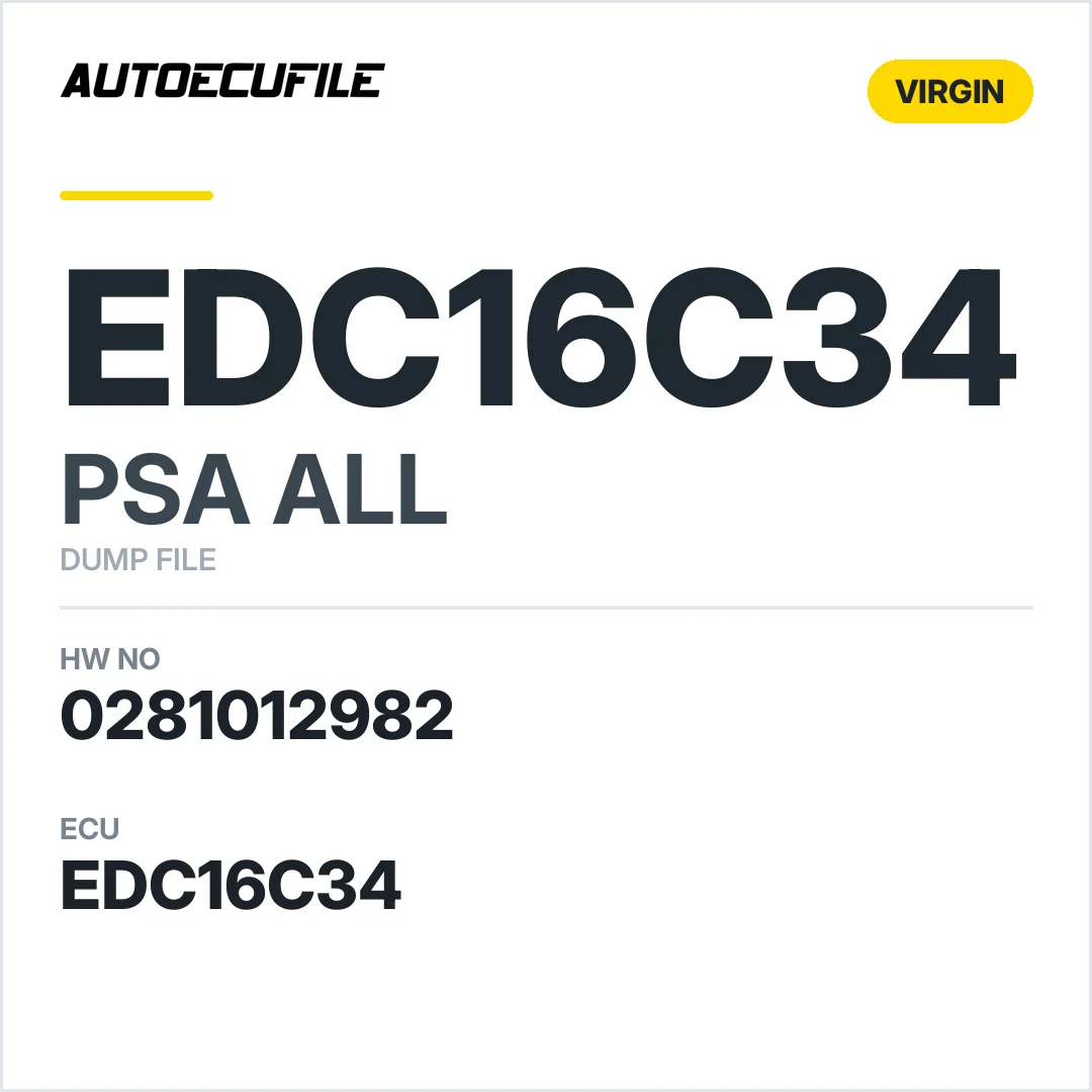 PSA EDC16C34 0281012982 VIRGIN DUMP
