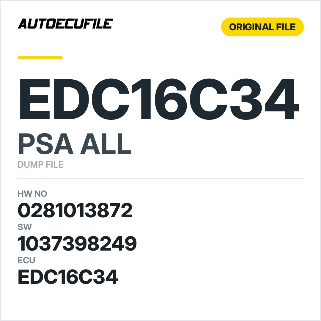 PSA EDC16C34 0281013872 1037386166 1037398249 DUMP