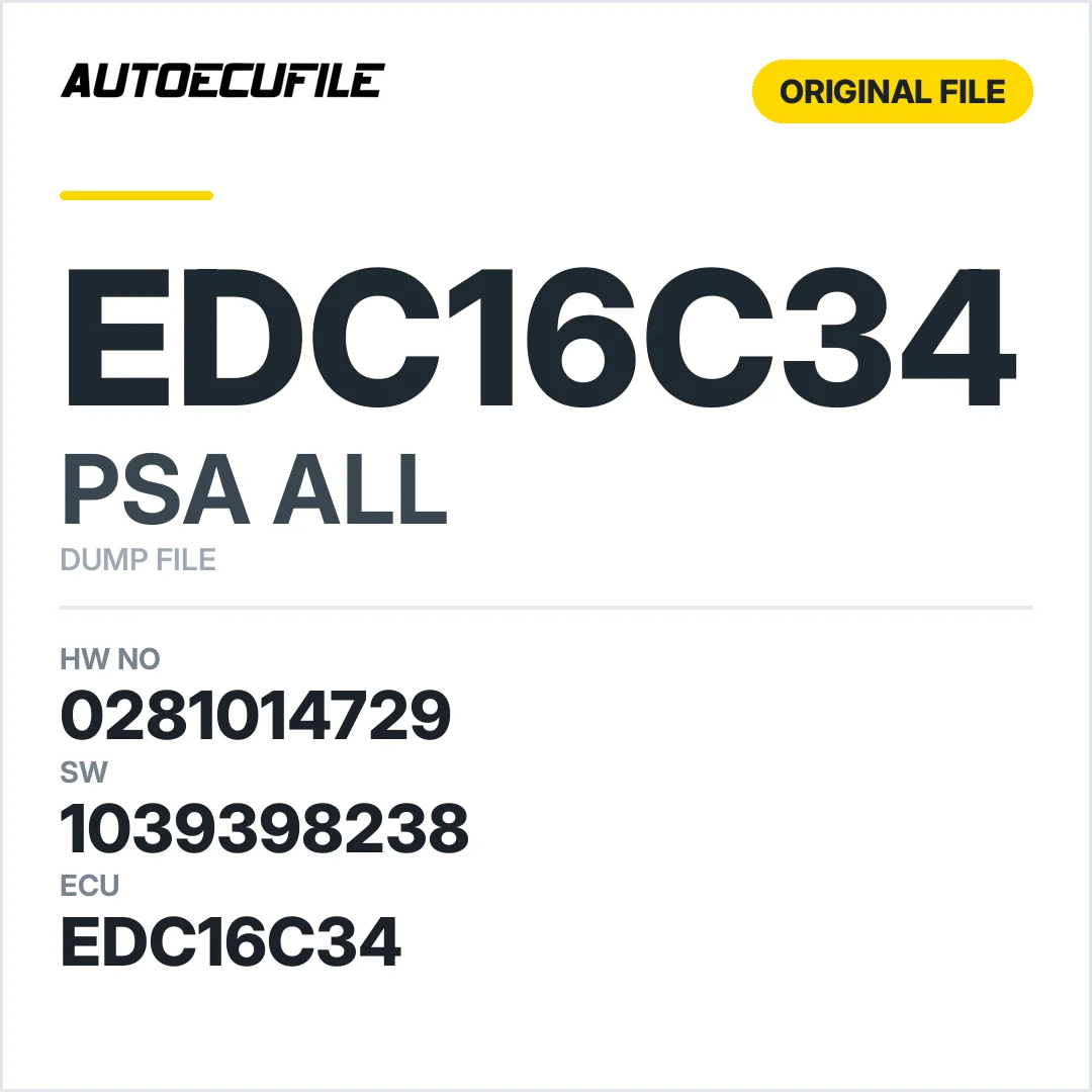 PSA EDC16C34 0281014729 1037386171 1039398238 DUMP