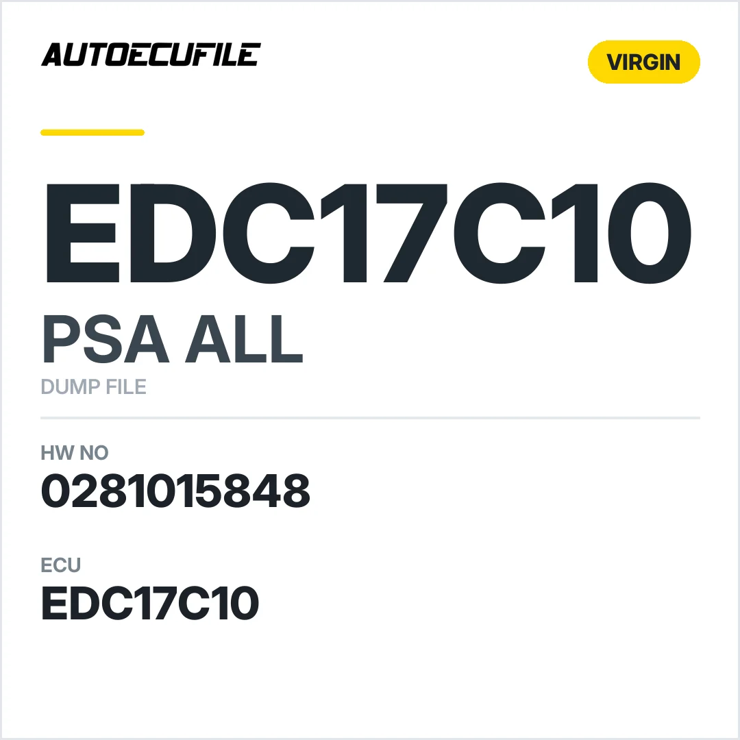PSA EDC17C10 0281015848 VIRGIN DUMP