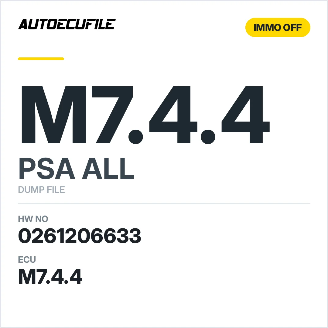 PSA M7.4.4 0261206633 IMMO OFF DUMP