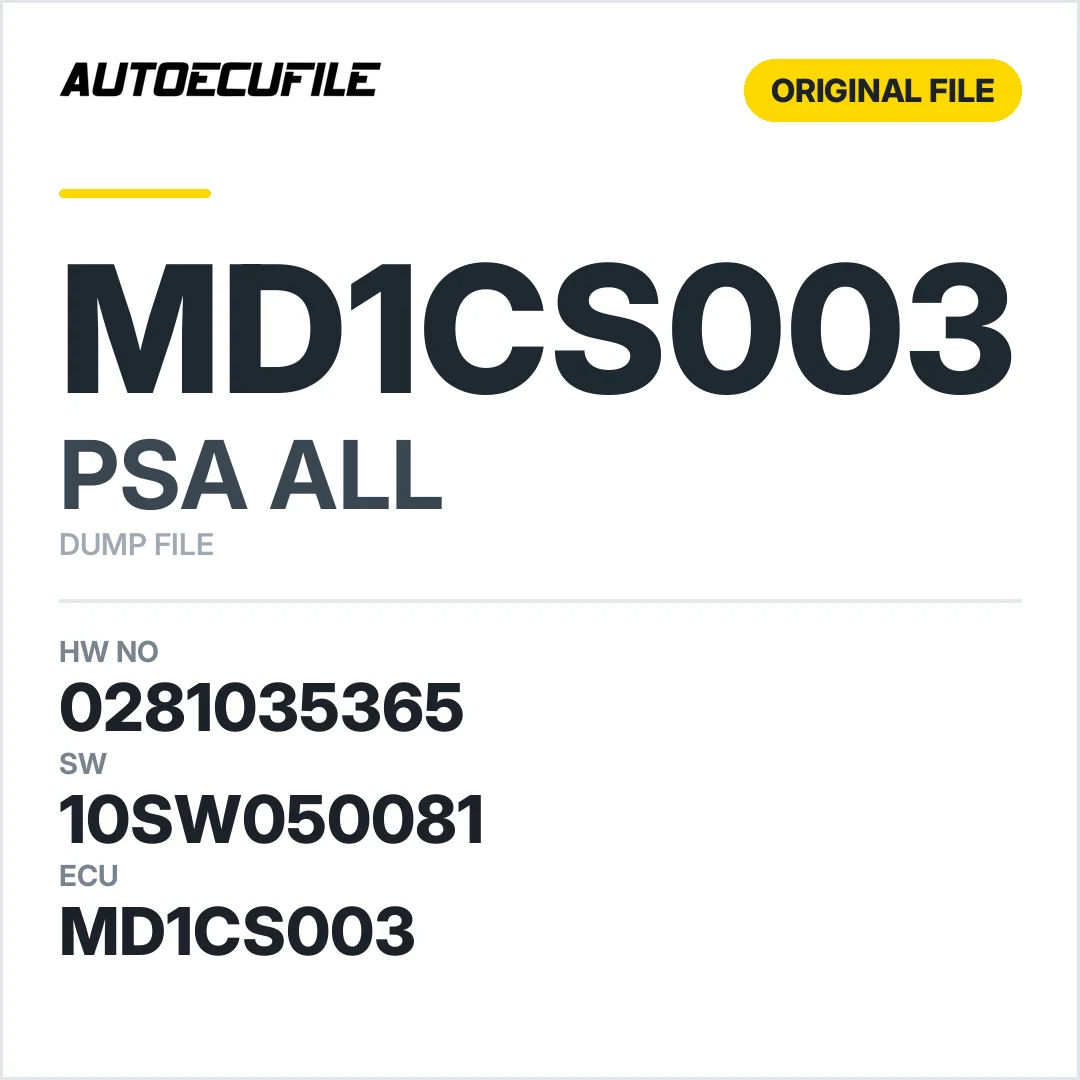 PSA MD1CS003 0281035365 10SW041331 10SW050081 DUMP