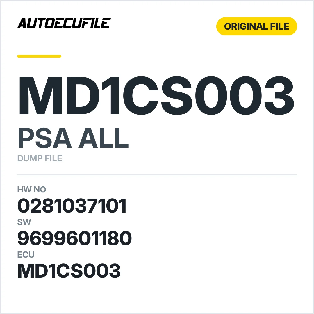PSA MD1CS003 0281037101 9699601180 10SW060742 10SW124797 DUMP