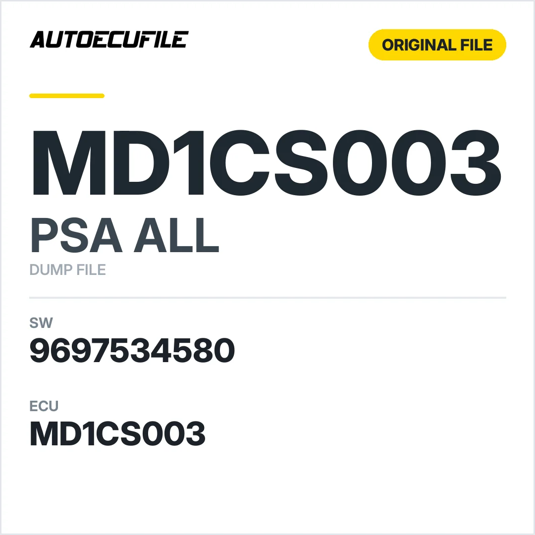 PSA MD1CS003 9697534580 10SW058642 10SW115599 DUMP