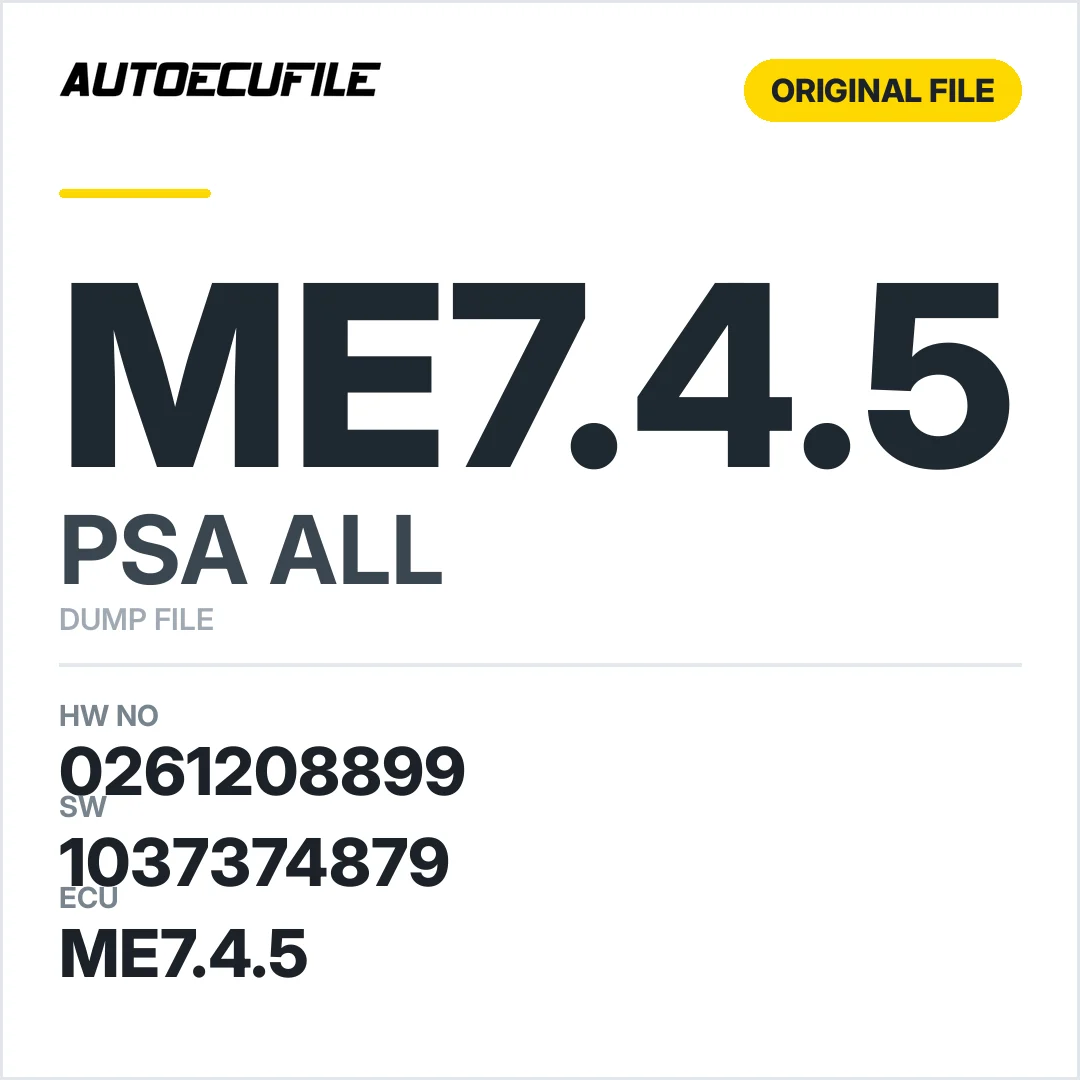 PSA ME7.4.5 0261208899 1037374879 DUMP