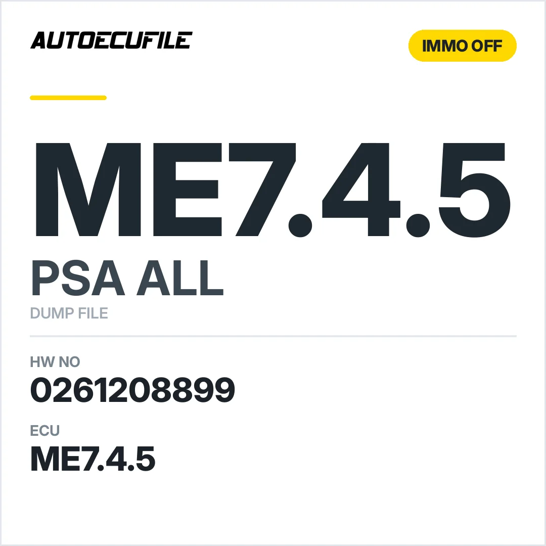 PSA ME7.4.5 0261208899 IMMO OFF DUMP