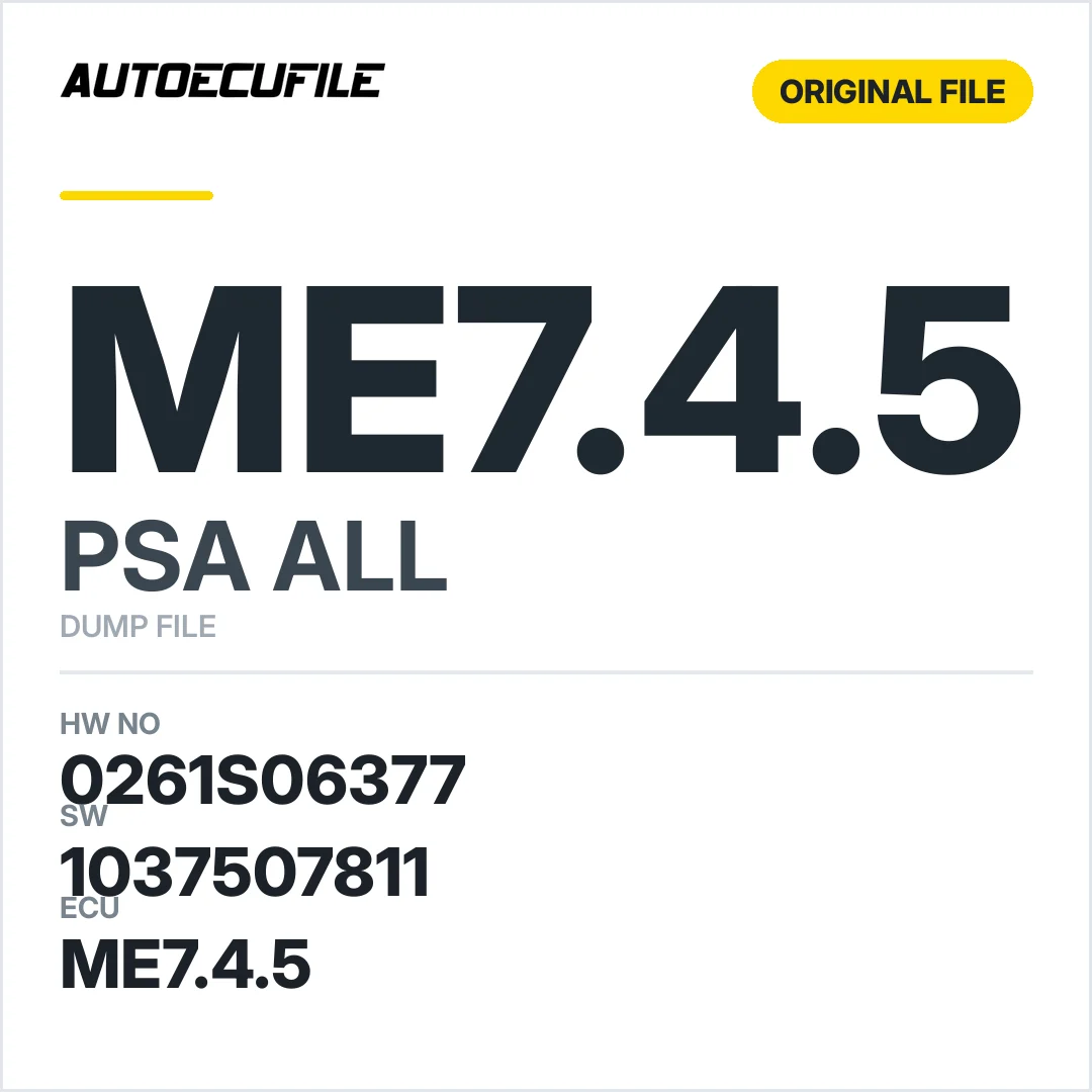 PSA ME7.4.5 0261S06377 1037507811 DUMP