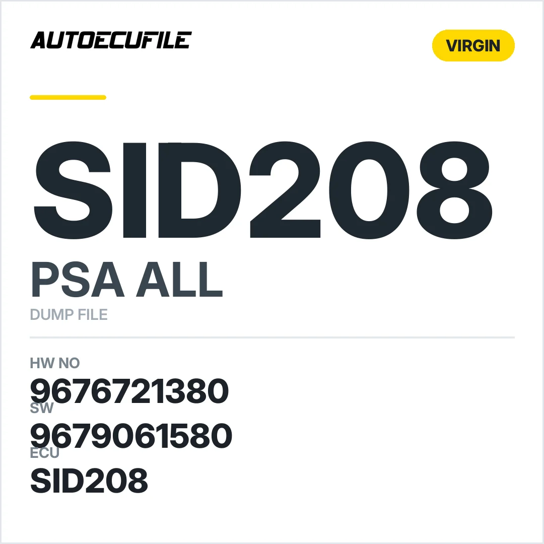 PSA SID208 9676721380 9679061580 VIRGIN DUMP