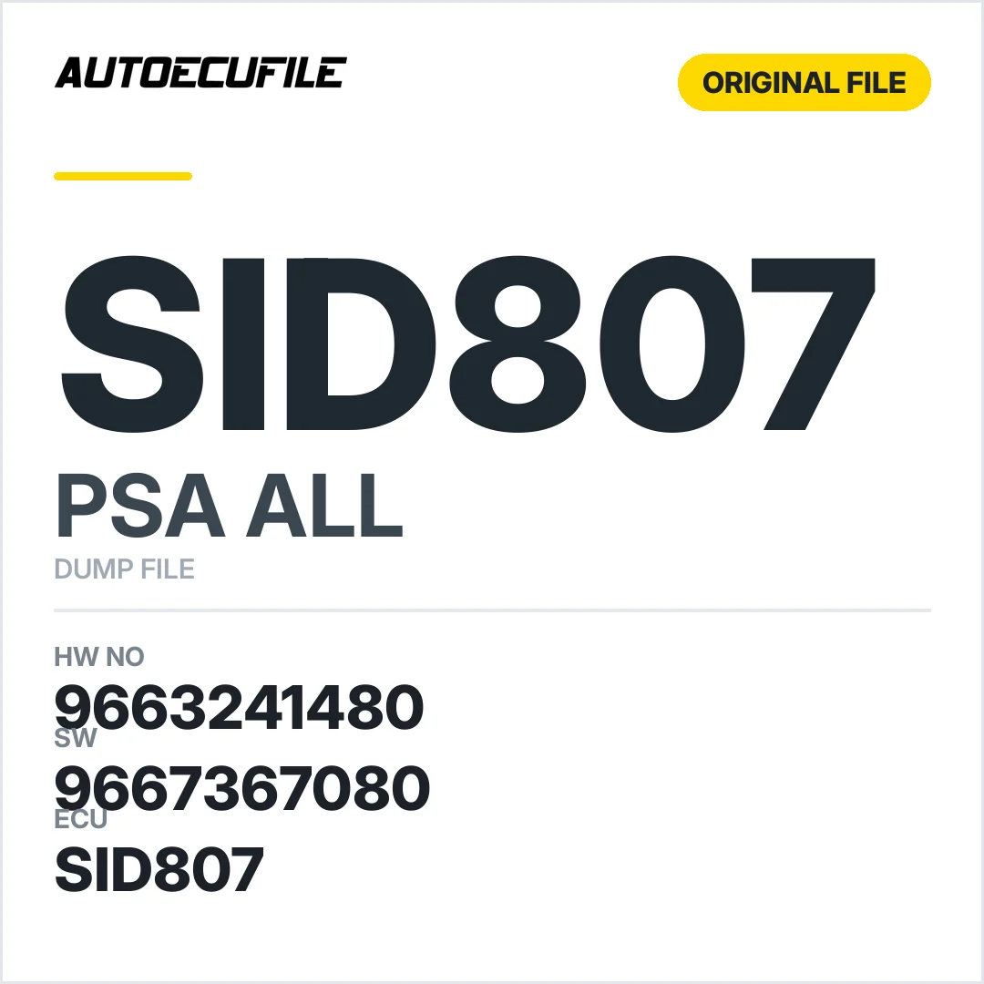 PSA SID807 9663241480 9667367080 DUMP