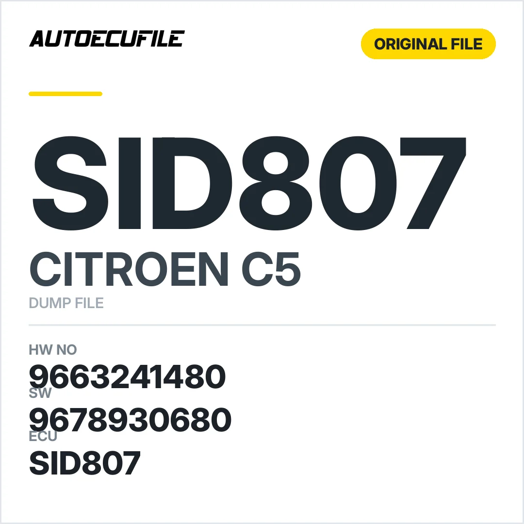 CITROEN C5 SID807 9663241480 9678930680 DUMP