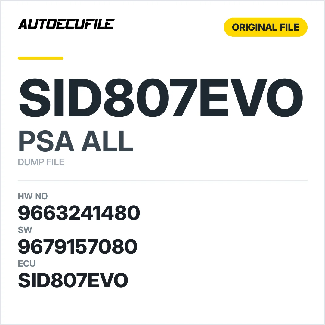 PSA SID807EVO 9663241480 9679157080 DUMP