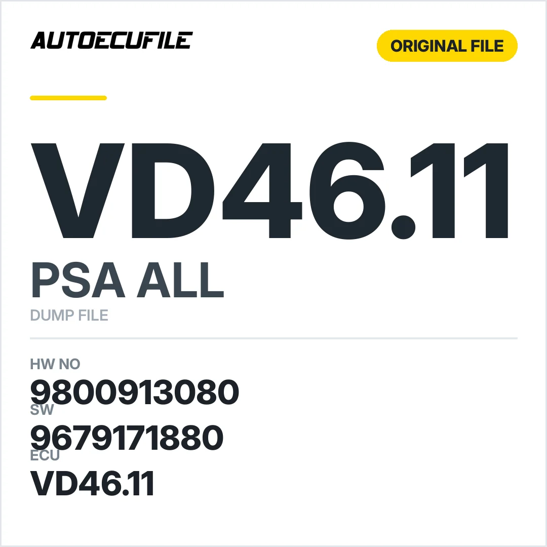 PSA VALEO VD46.11 9800913080 9679171880 DUMP