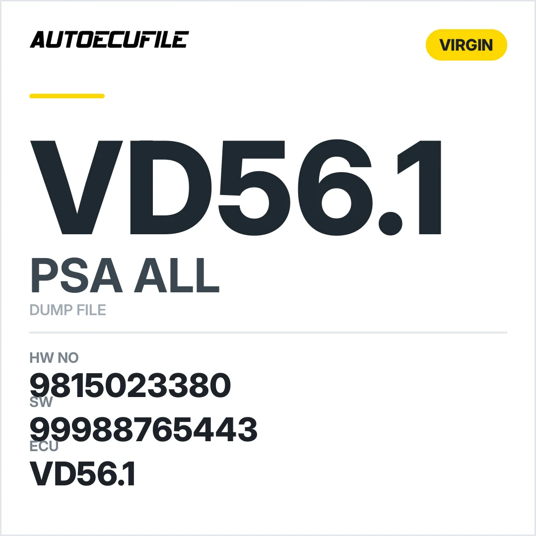 PSA VD56.1 9815023380  99988765443 VIRGIN DUMP