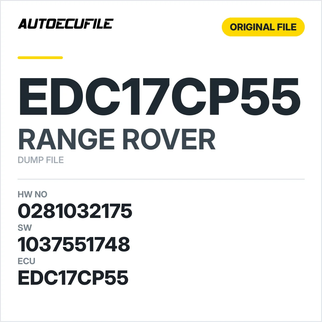 RANGE ROVER EDC17CP55 0281032175 1037551748 1037554115 DUMP