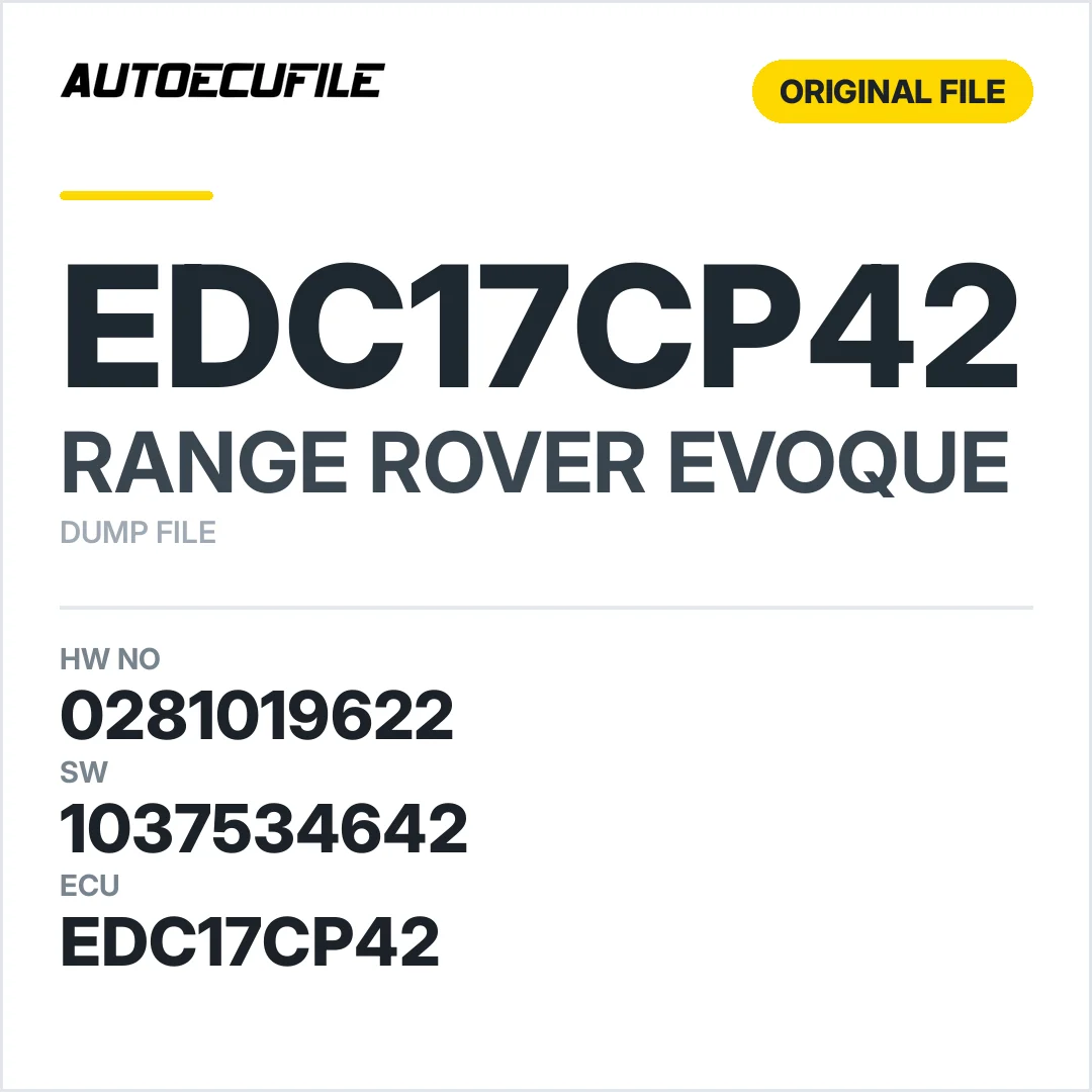 RANGE ROVER EVOQUE EDC17CP42 0281019622 1037534642 EJ32-12K532-VPE DUMP