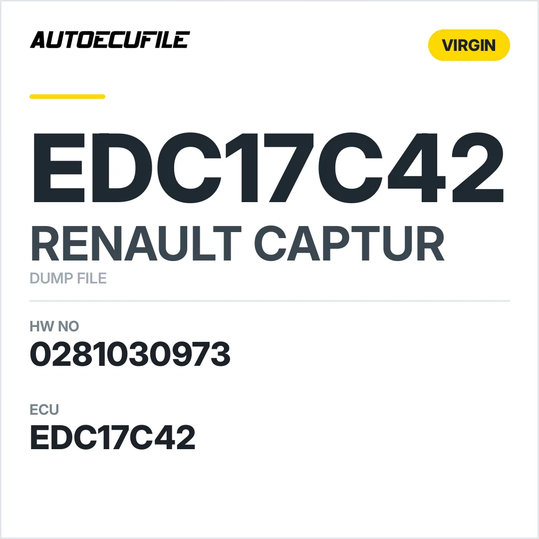 RENAULT CAPTUR EDC17C42 0281030973 VIRGIN DUMP