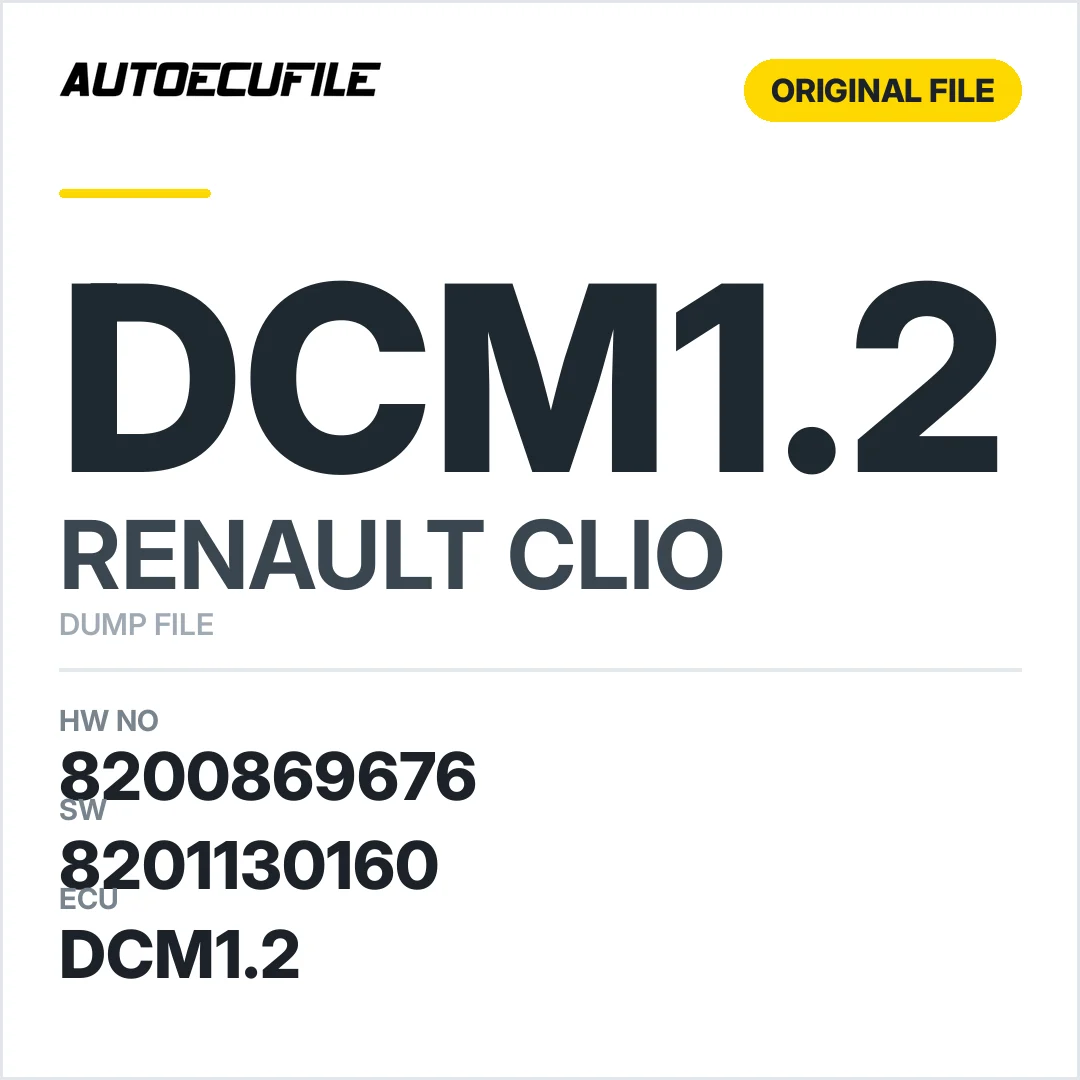 RENAULT CLIO 3 DCM1.2 8200911560 8200869676 8201130160 DUMP