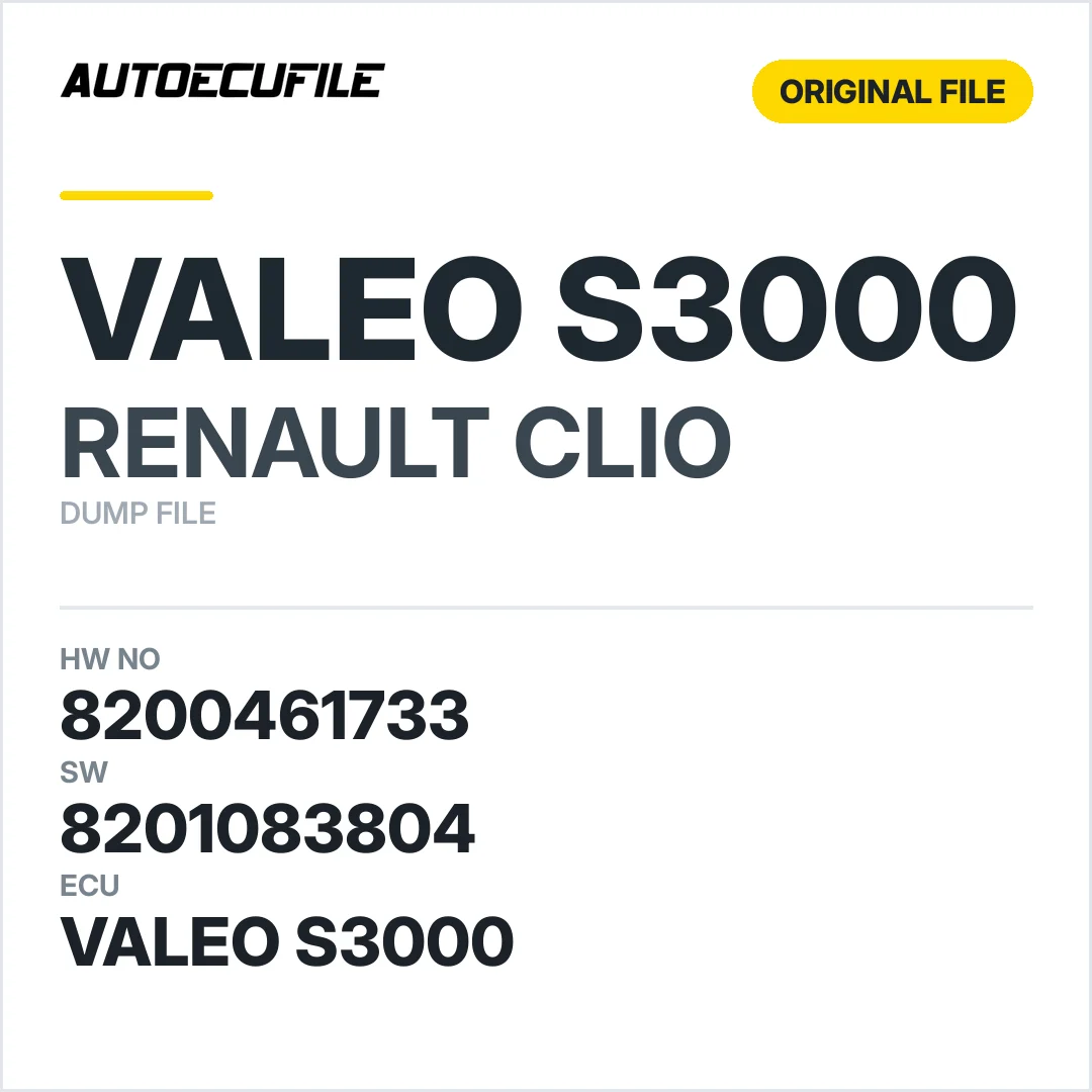 RENAULT CLIO 3 VALEO S3000 8200461733 8201083804 DUMP