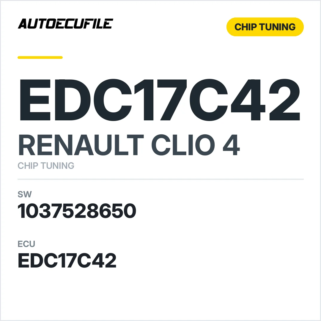 RENAULT CLIO 4 EDC17C42 1037528650 STAGE1 TUNED