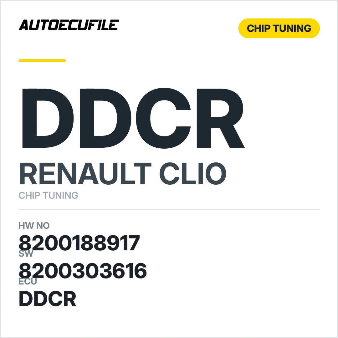 RENAULT CLIO DDCR 8200188917 8200303616 STAGE1 TUNED