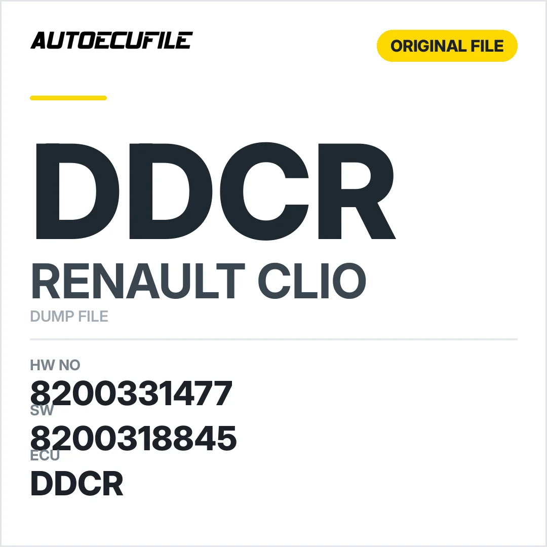 RENAULT CLIO DDCR 8200331477 8200412258 8200318845 DUMP