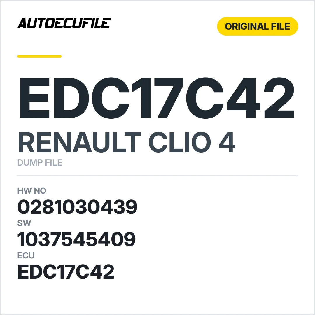 RENAULT CLIO EDC17C42 0281030439 1037545409 DUMP