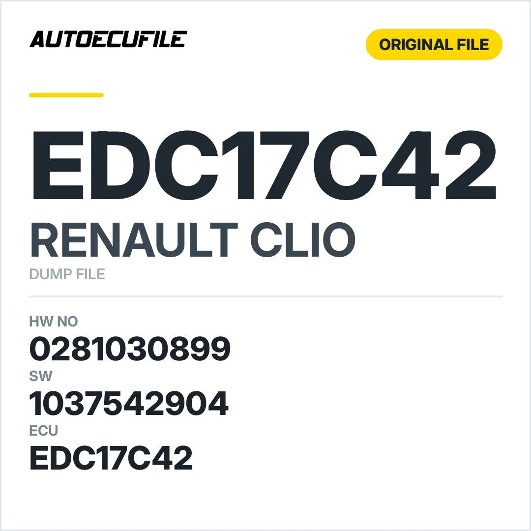 RENAULT CLIO EDC17C42 0281030899 1037540784 1037542904 DUMP
