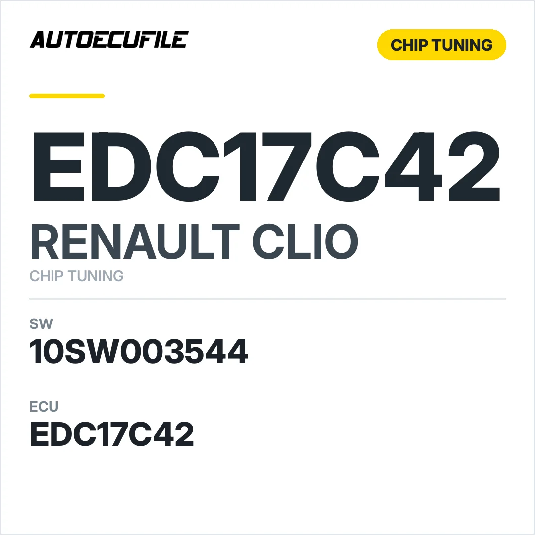 RENAULT CLIO EDC17C42 10SW003544 DPF OFF STAGE1 TUNED