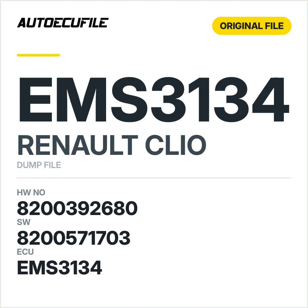 RENAULT CLIO EMS3134 8200392680 8200571703 DUMP