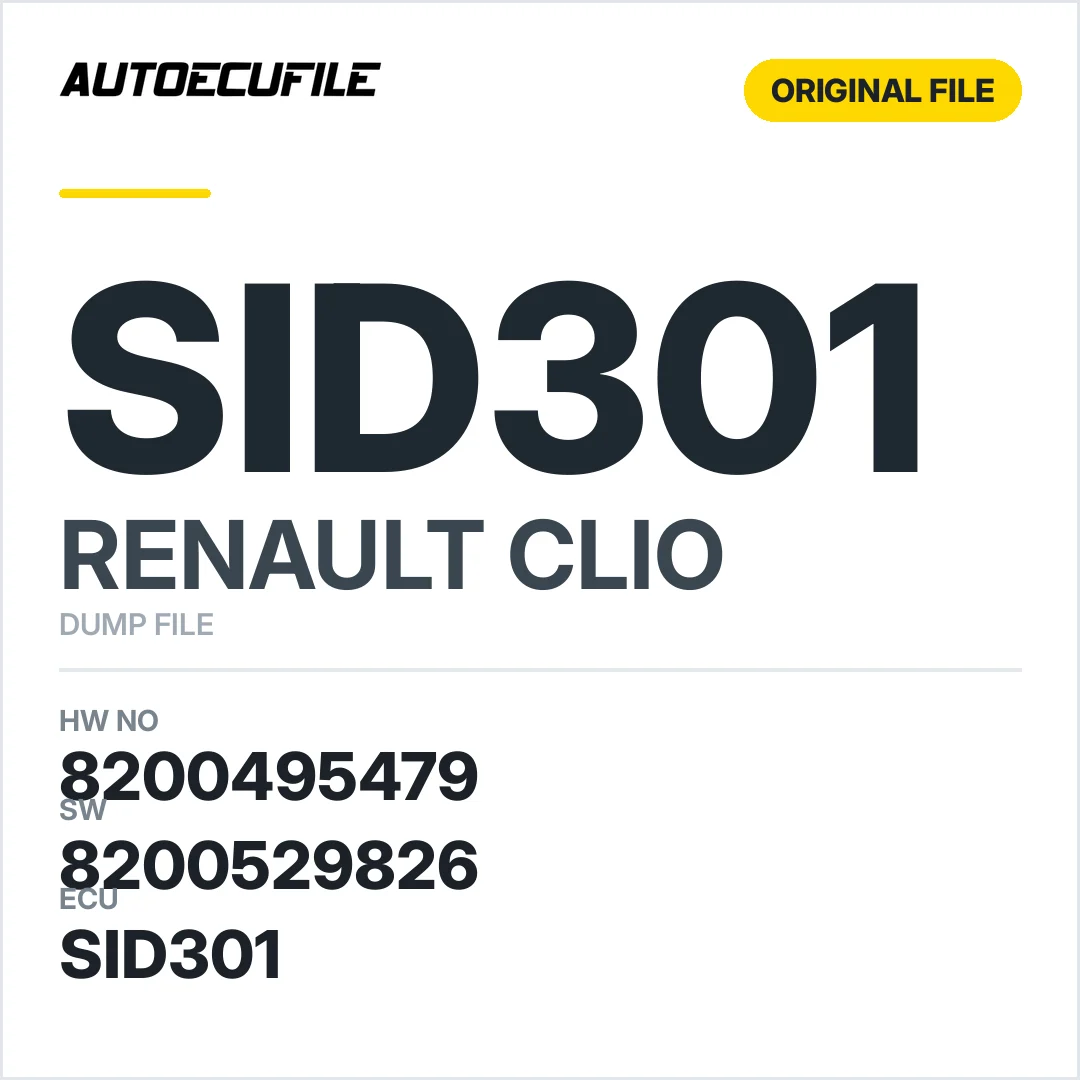 RENAULT CLIO SID301  8200495479 8200529826 DUMP