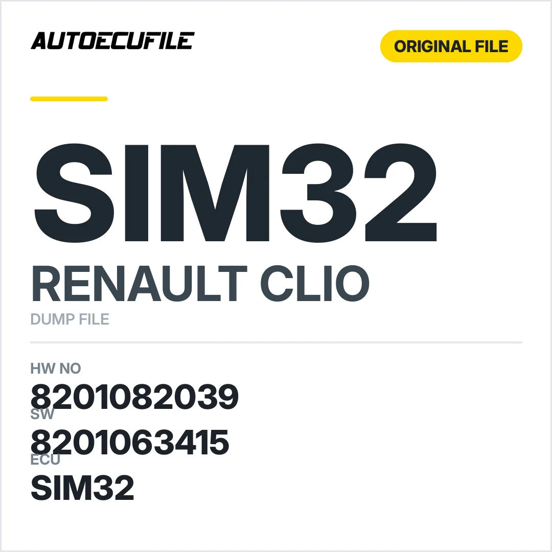 RENAULT CLIO  SIM32 8201082039 8201063415 DUMP