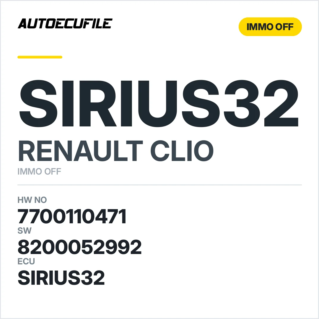 RENAULT CLIO SIRIUS32 7700110471 8200052992 IMMO OFF