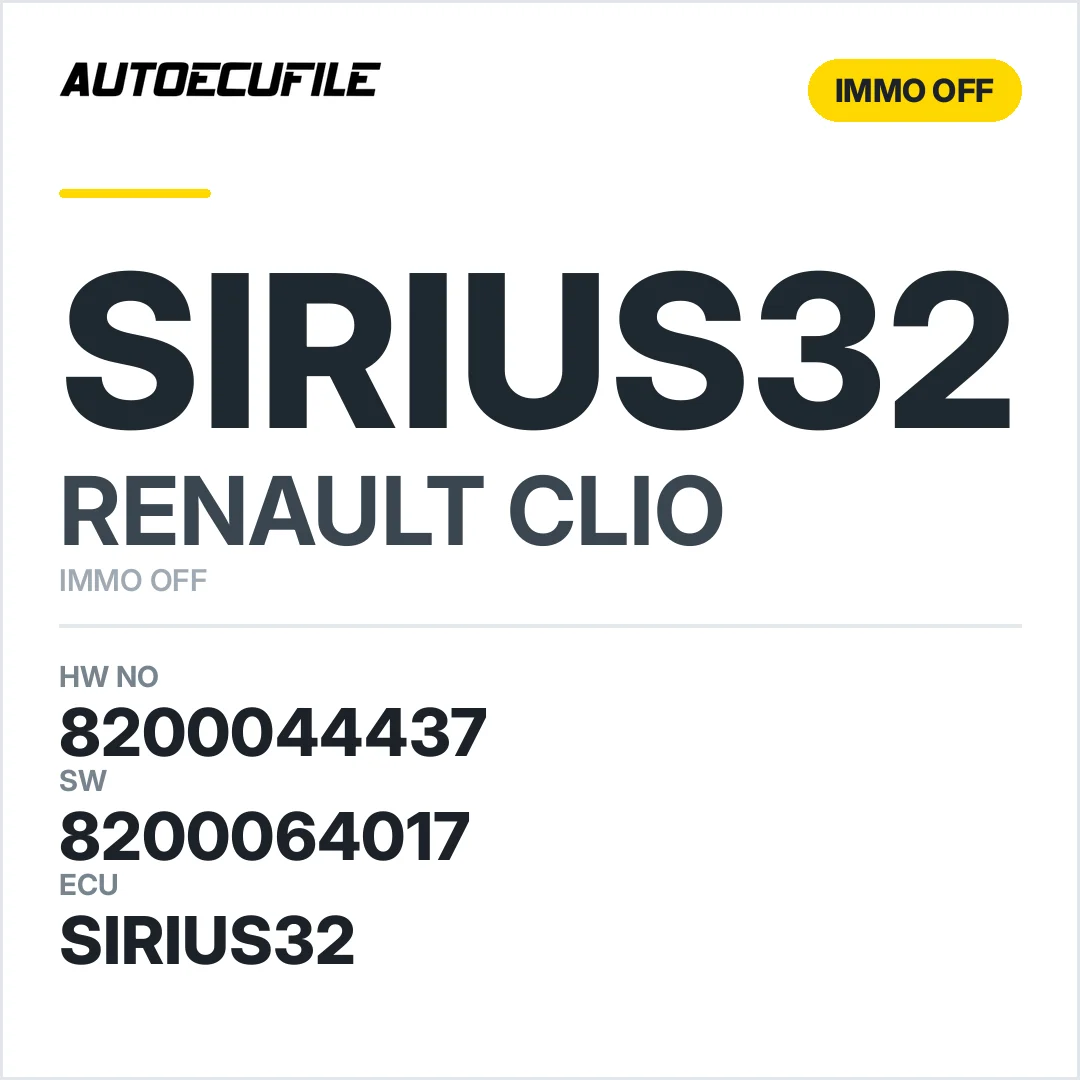 RENAULT  CLIO SIRIUS32 8200044437 8200064017 IMMO OFF