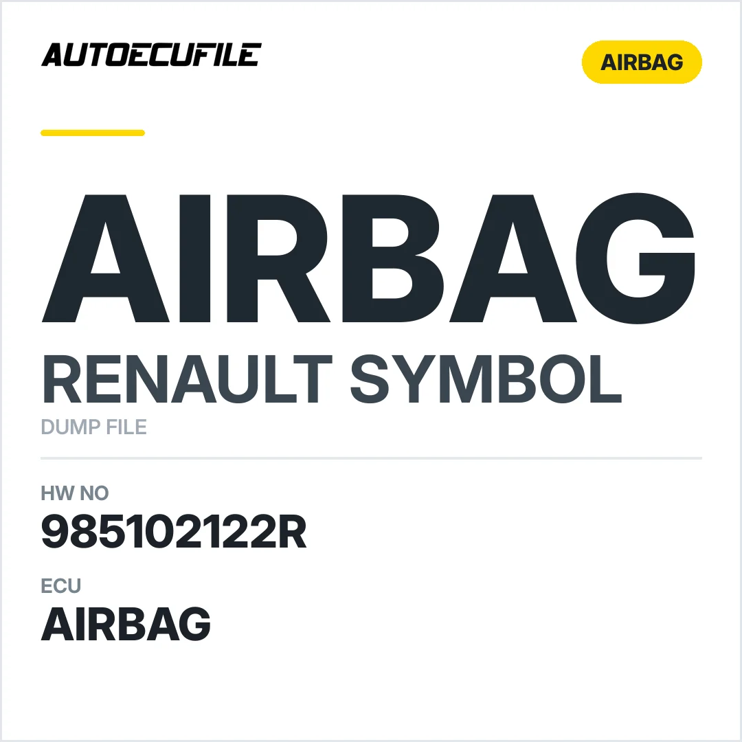 RENAULT CLIO SYMBOL AIRBAG  985102122R DUMP