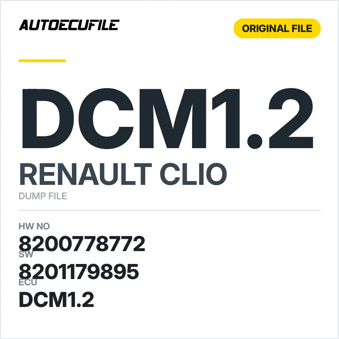 RENAULT CLIO SYMBOL DCM1.2 8200778772 8201179895 DUMP