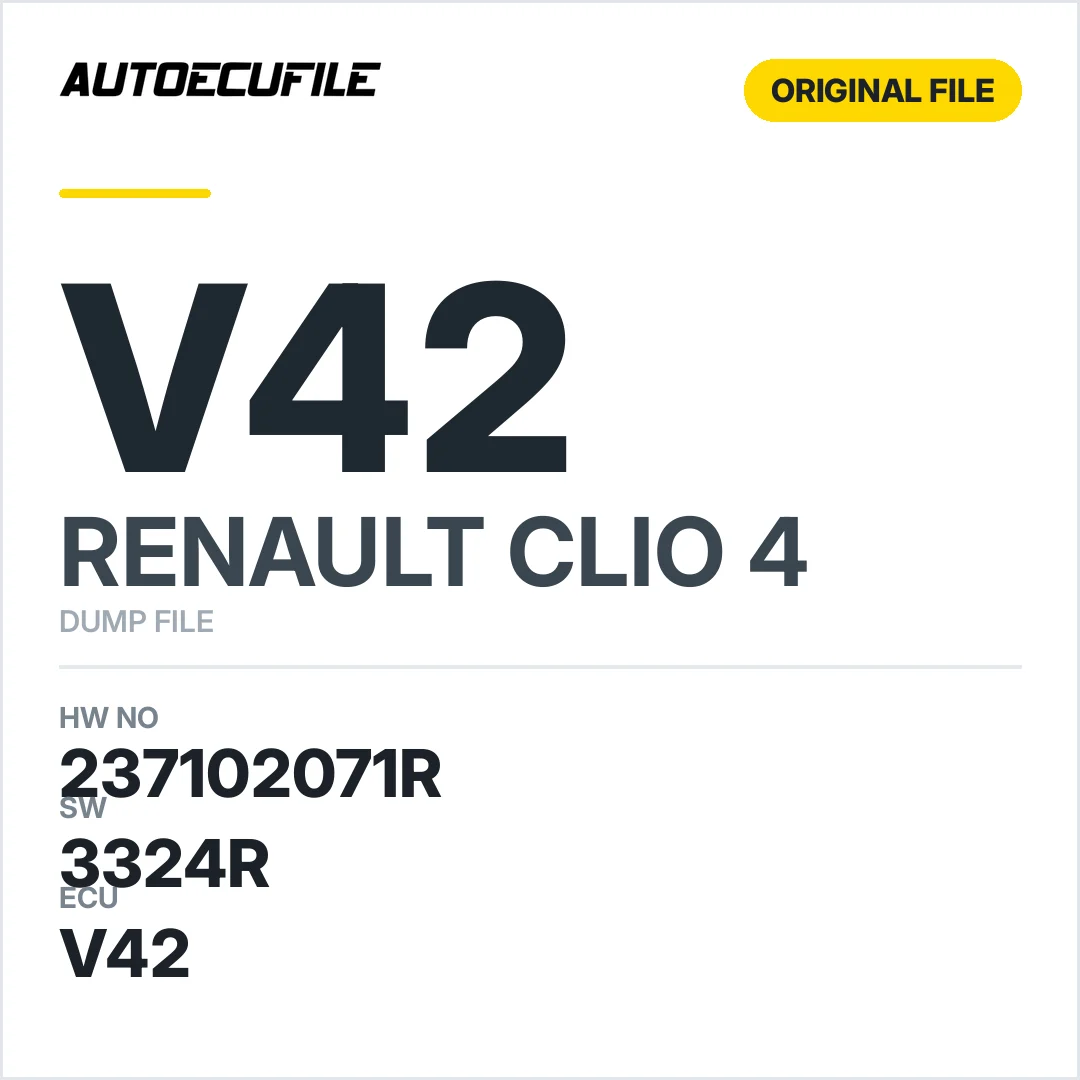 RENAULT CLIO V42 237102071R 3324R DUMP