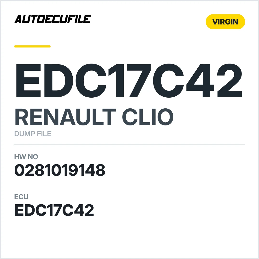 RENAULT CLIO4 EDC17C42 0281019148 VIRGIN DUMP