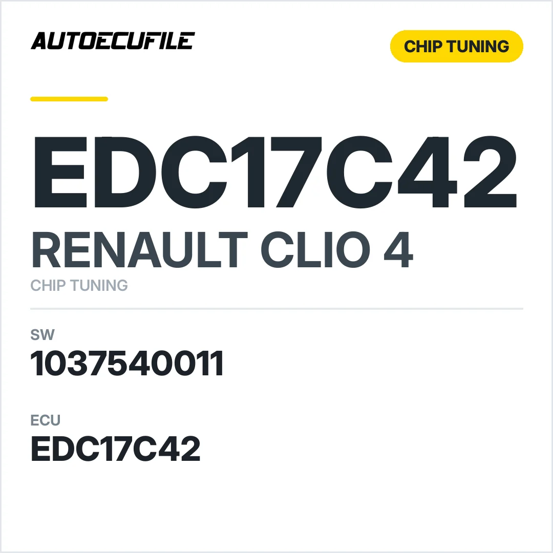 RENAULT CLIO4 EDC17C42 1037540011 DPF OFF STAGE1  TUNED
