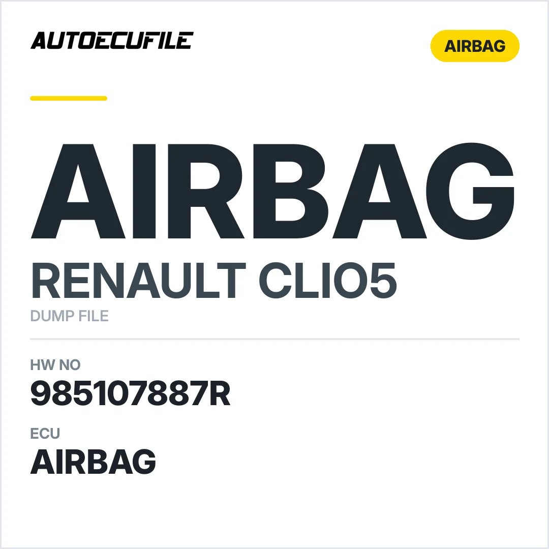 RENAULT CLIO5 AIRBAG 985107887R DUMP
