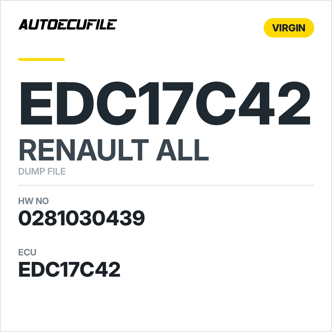 RENAULT DACIA EDC17C42 0281030439 VIRGIN DUMP