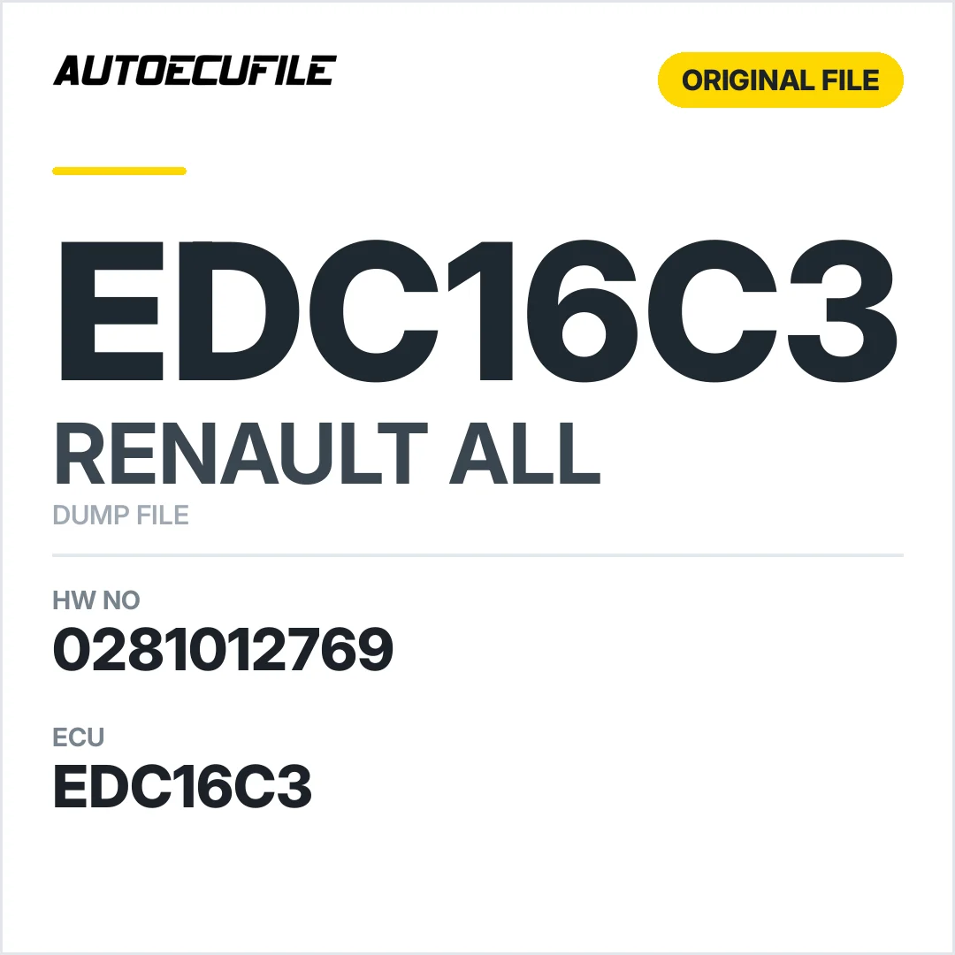 RENAULT EDC16C3 0281012769 VIRGIN DUMP