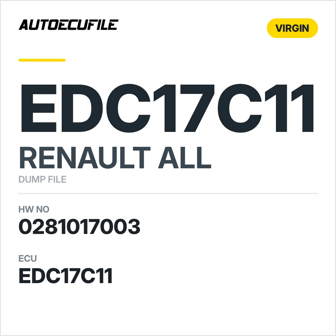 RENAULT  EDC17C11 0281017003 VIRGIN DUMP