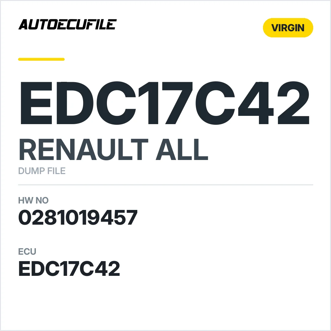 RENAULT EDC17C42 0281019457 VIRGIN DUMP