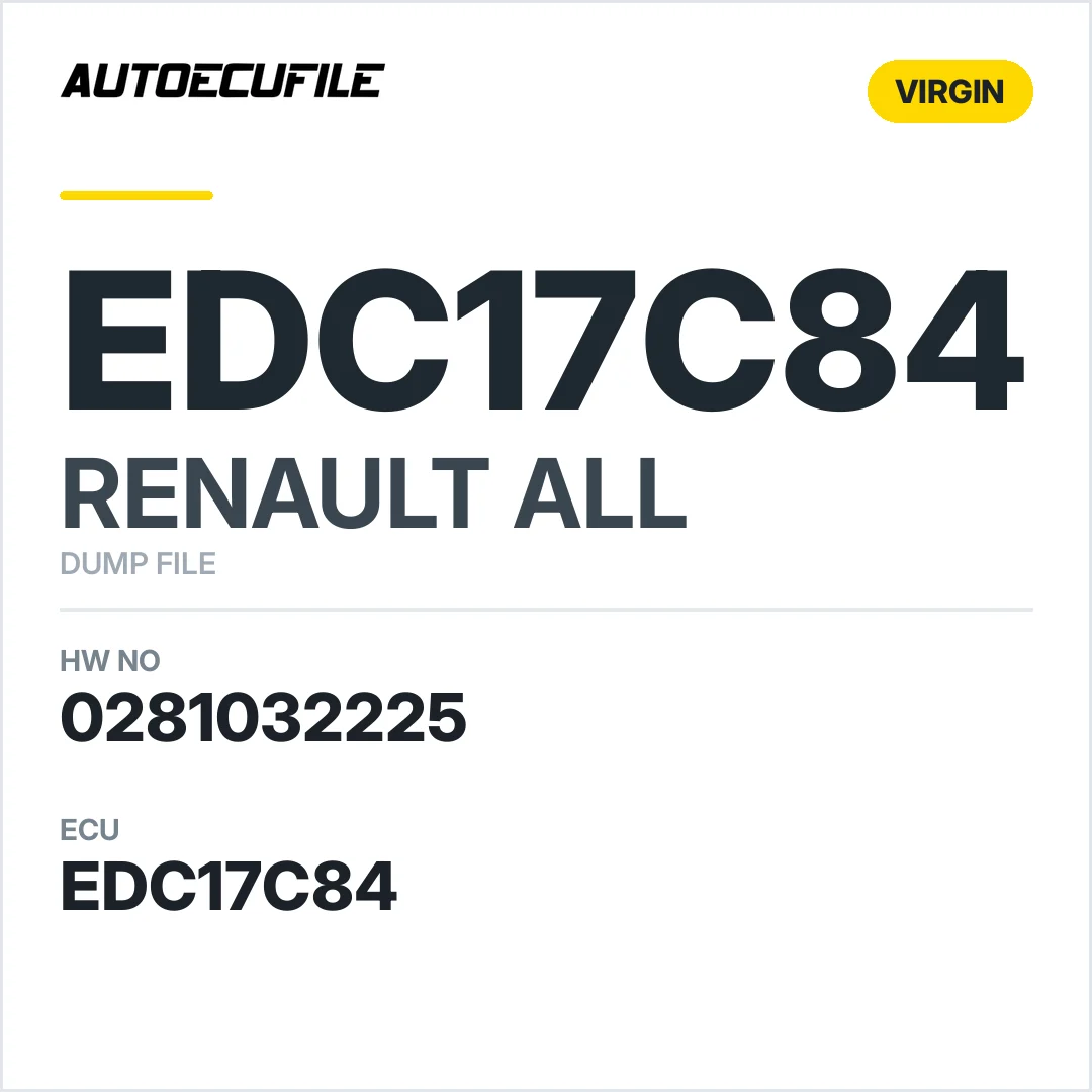 RENAULT EDC17C84 0281032225 VIRGIN DUMP