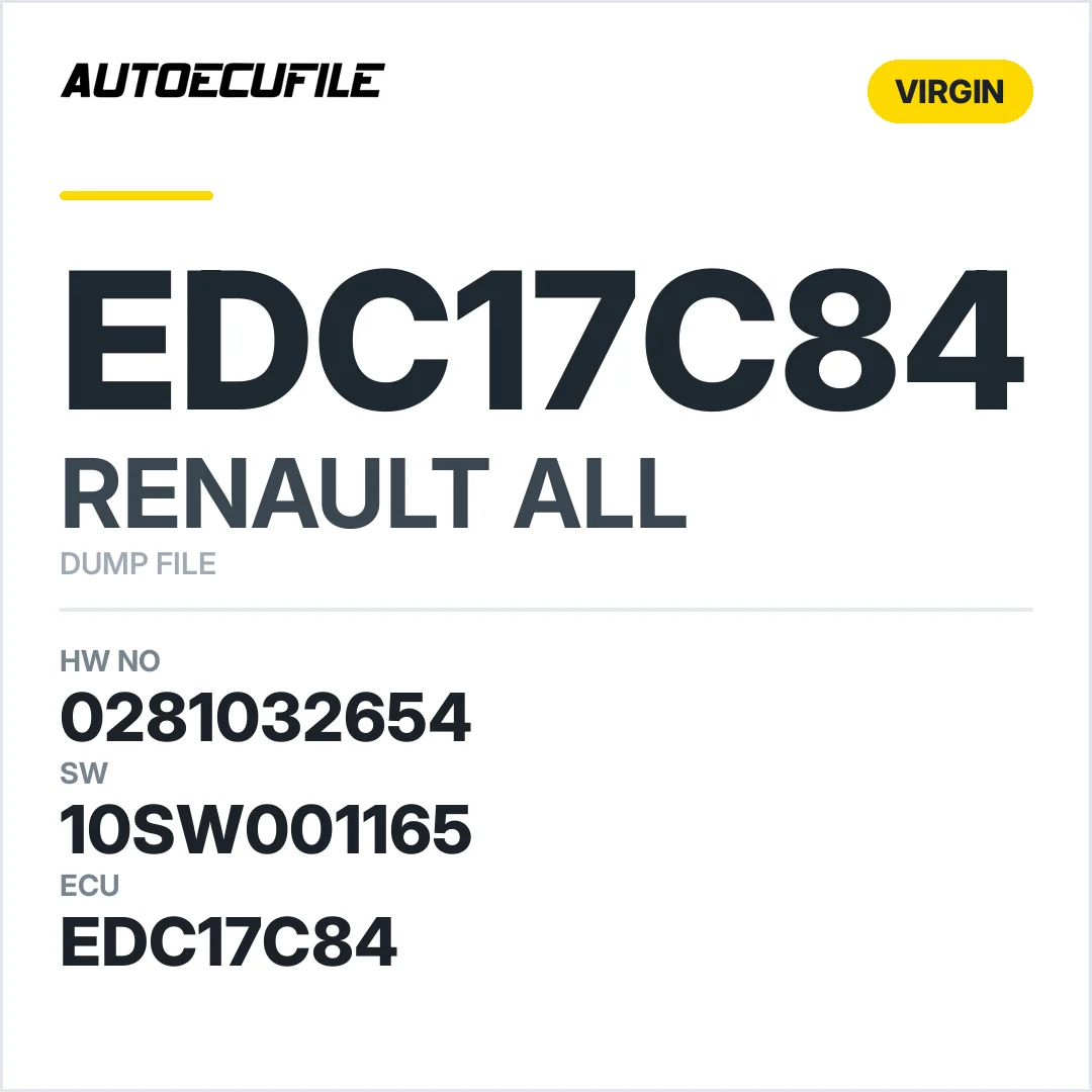 RENAULT EDC17C84 0281032654 VIRGIN DUMP