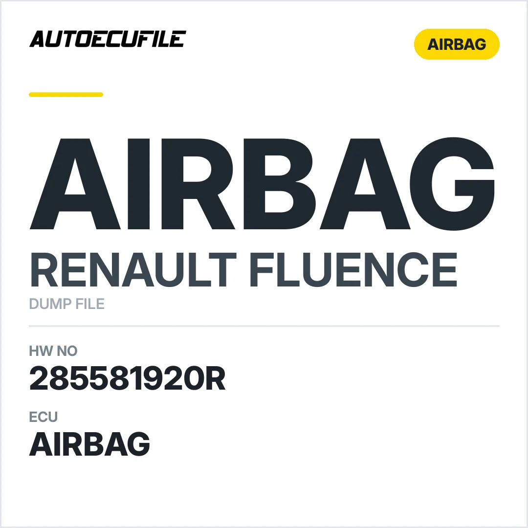RENAULT FLUENCE AIRBAG 285581920R V3.5 DUMP