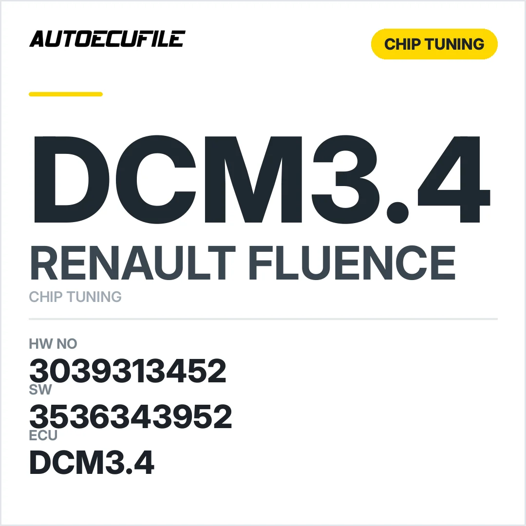 RENAULT FLUENCE DCM3.4 3039313452 3536343952 TUNED