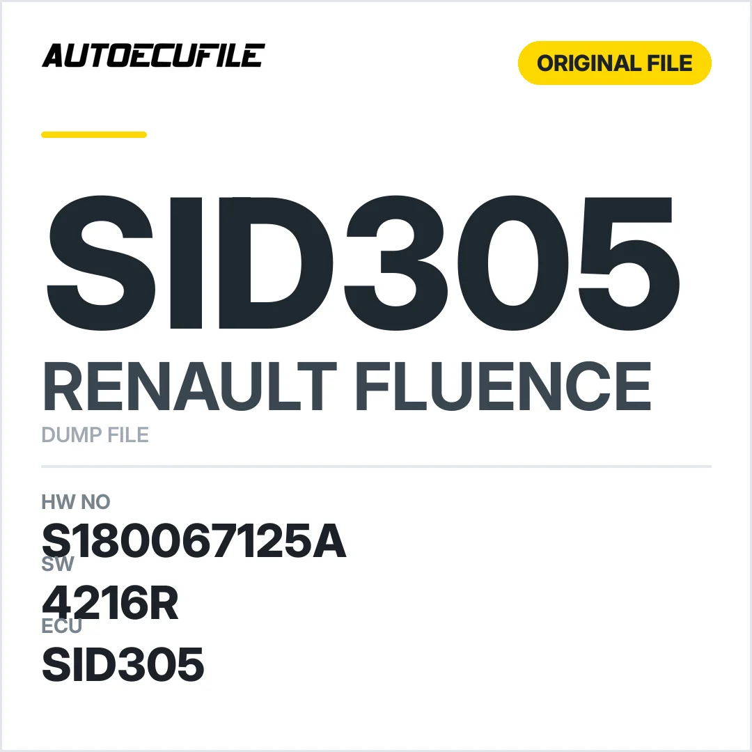 RENAULT FLUENCE SID305 S180067125A 237104212R DUMP